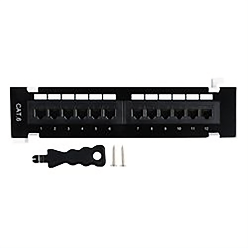 CAT6 12-PORT, MINI PATCH PANEL, WALL MOUNT