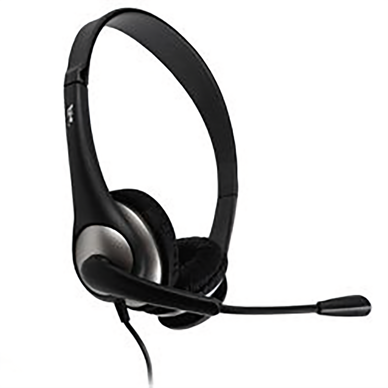 STEREO HEADSET W/MIC, ADJUSTABLE, NOISE-CANCELLING