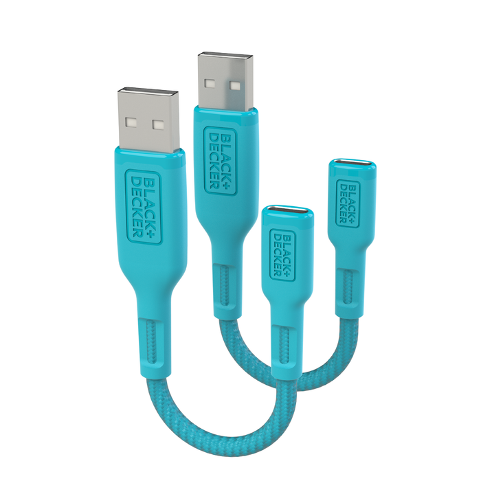 BLACK+DECKER USB-C to USB Adapter – 2-Pack OTG Cables for MacBook, iPhone, Samsung Galaxy