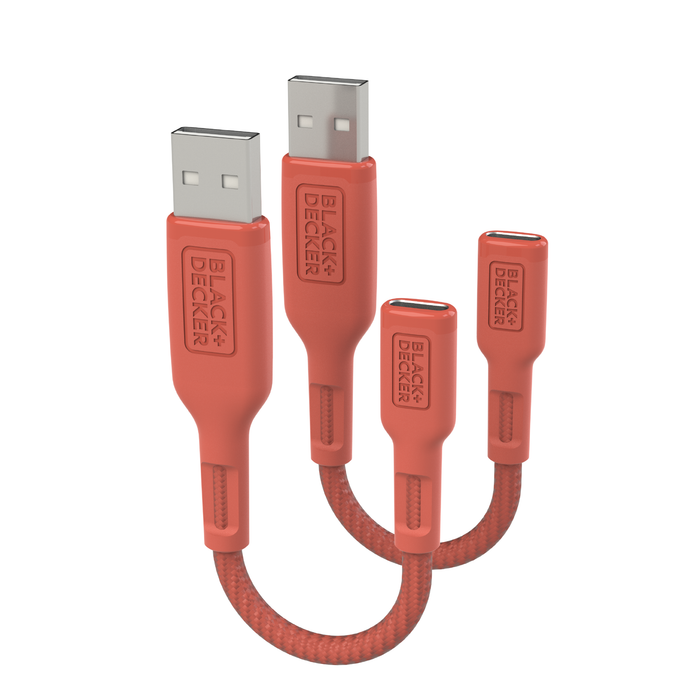 BLACK+DECKER USB-C to USB Adapter – 2-Pack OTG Cables for MacBook, iPhone, Samsung Galaxy