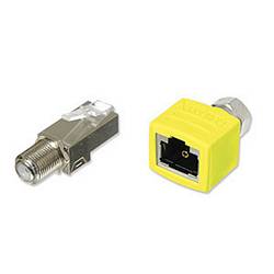 X-RJAX SNAP-IN COAX FEMALE/MALE COMBO KIT, YELLOW